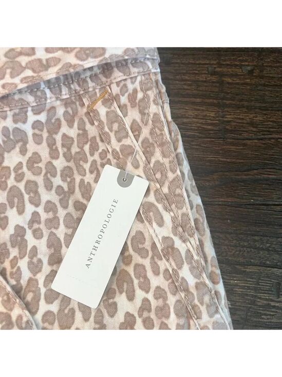 Anthropologie Pilcro Wanderer Cropped Utility Pants Leopard Animal Print 27 NWT - Picture 13 of 14